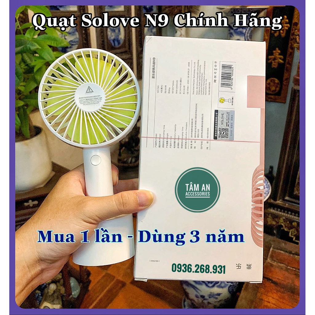 💗(Pin 6h) Quạt mini SOLOVE N9 Cao Cấp - Hàng Chính hãng - Bảo hành 1 ĐỔI 1 | BigBuy360 - bigbuy360.vn