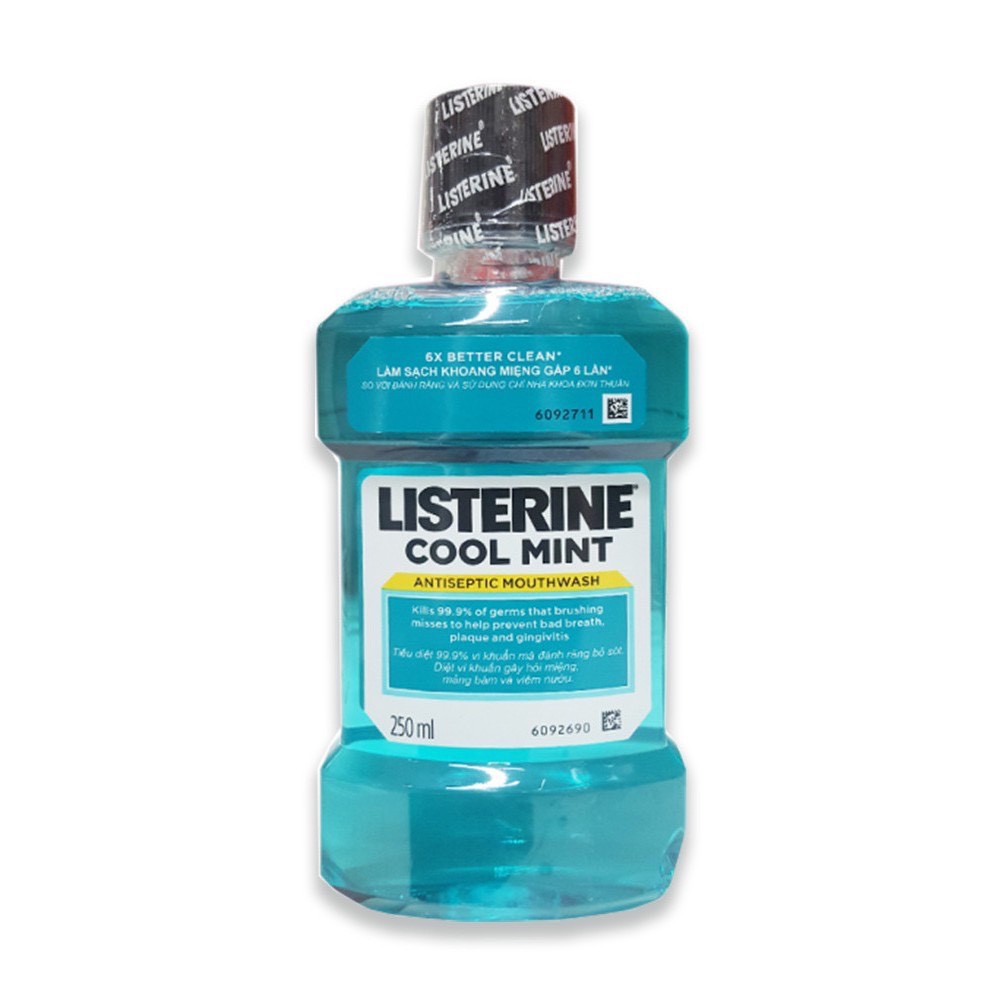 Nước súc miệng Listerine Cool Mint diệt khuẩn giữ hơi thở thơm mát 250ml
