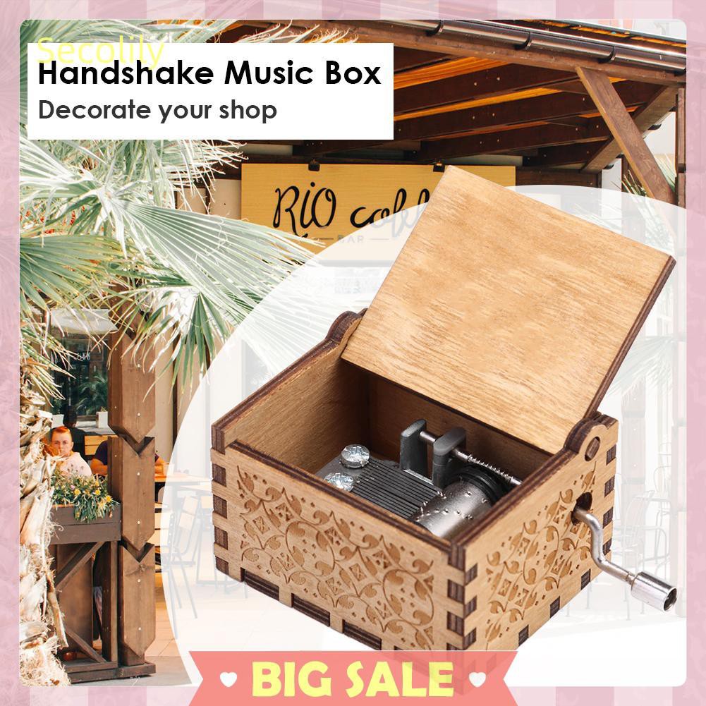 Hộp Nhạc Gỗ Vận Hành Thủ Công Phong Cách Retro