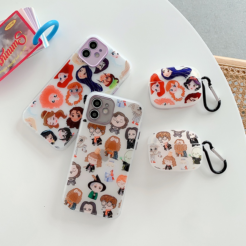 Vỏ Bảo Vệ Hộp Sạc Tai Nghe airpods 1 / 2 pro apple Không Dây Chất Liệu tpu Silicon Chống Sốc Hình harry potter Màu Trong Suốt
