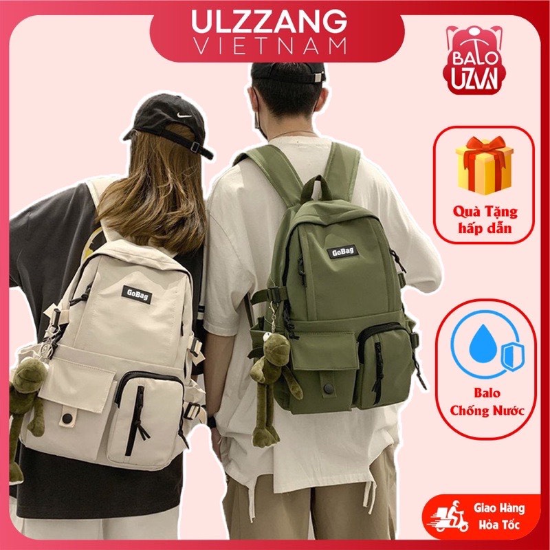 Balo đi học nam nữ Ulzzang basic chống nước, cặp sách laptop phong cách Unisex Hàn Quốc dành cho học sinh, sinh viên.