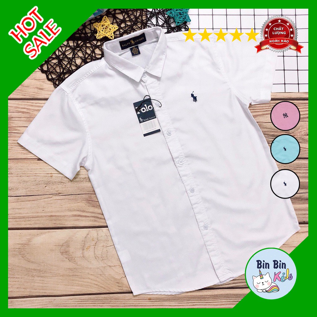 Áo Sơ Mi POLO Xuất Hàn Cộc Tay Bé Trai_Hàng Xuất Hàn Xịn Chất Line Mềm Mát_Sơ Mi Cộc Tay Cho Bé Trai Từ 1 Đến 8 Tuổi