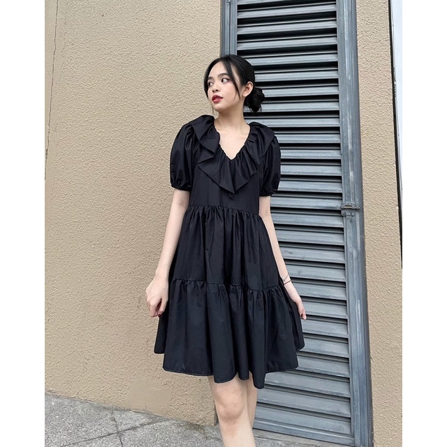 WHITELAZZ | Đầm xoè baby doll màu đen - Jaden Dress