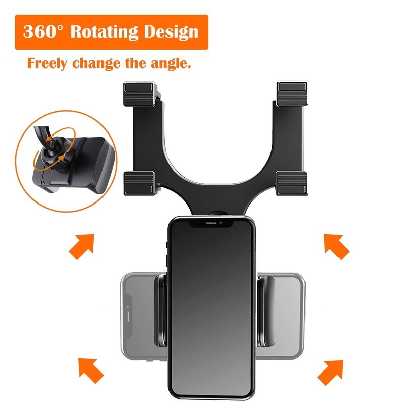Giá Đỡ Điện Thoại/GPS Xoay 360 Độ Gắn Gương Chiếu Hậu Xe Hơi