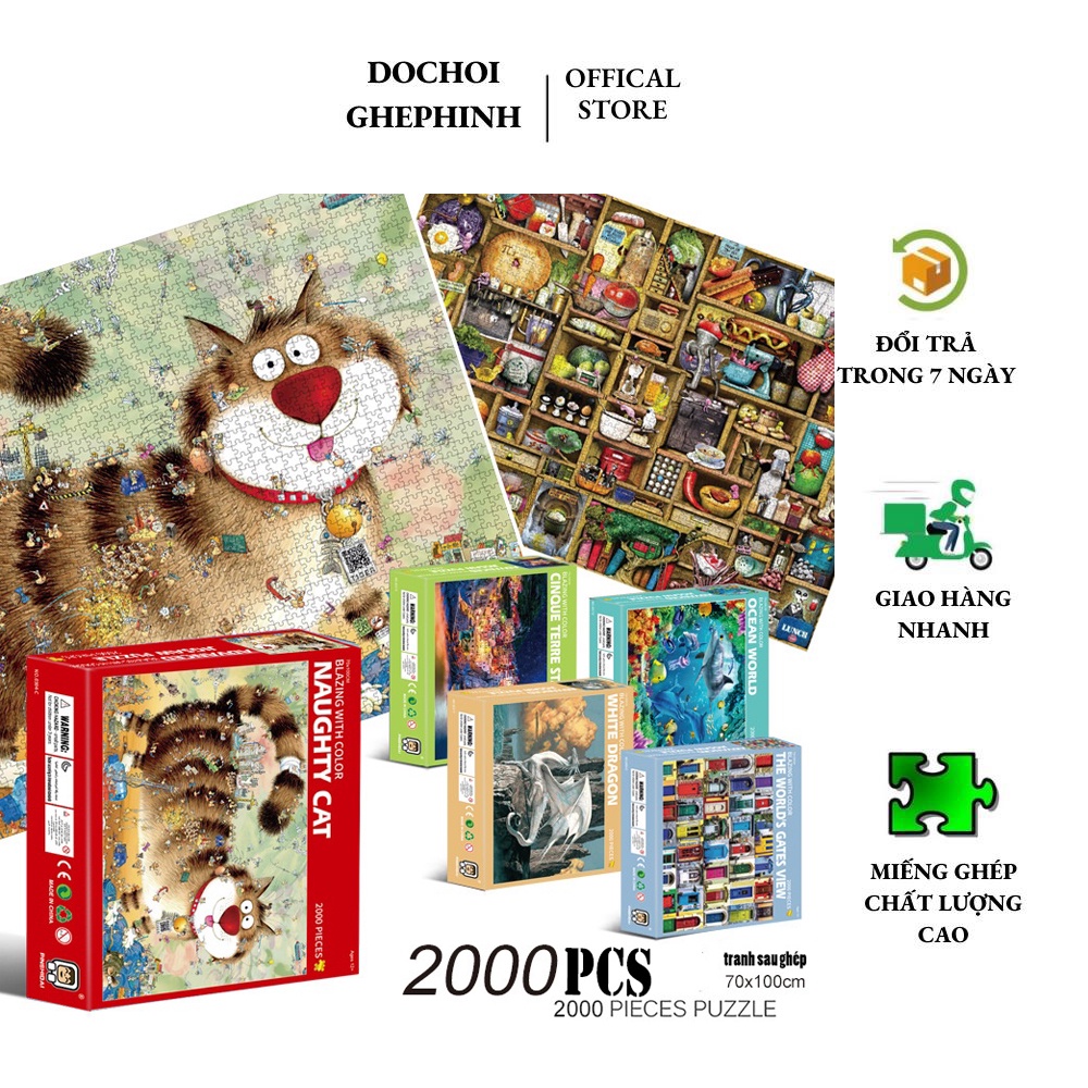 Bộ Tranh Ghép Xếp Hình 2000 Pcs Jigsaw Puzzle Bản Cao Cấp Tổng Hợp Những Mẫu Hot Nhất