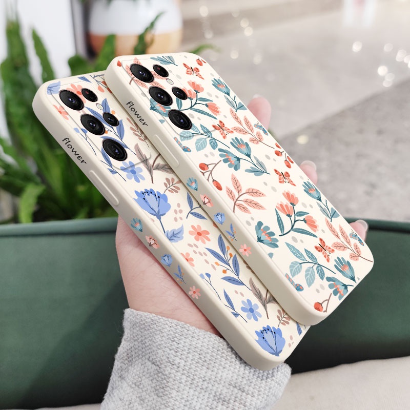 Ôp Điện Thoại Họa Tiết Khu Vườn Lãng Mạn Thời Trang Cho samsung galaxy s23 s22 fe ultra plus Ốp