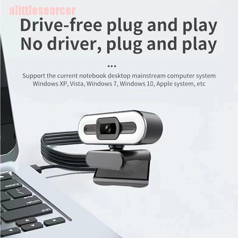1 Webcam 2k Hd W / Mic Usb 2.0 Có Đèn Cho Pc / Laptop