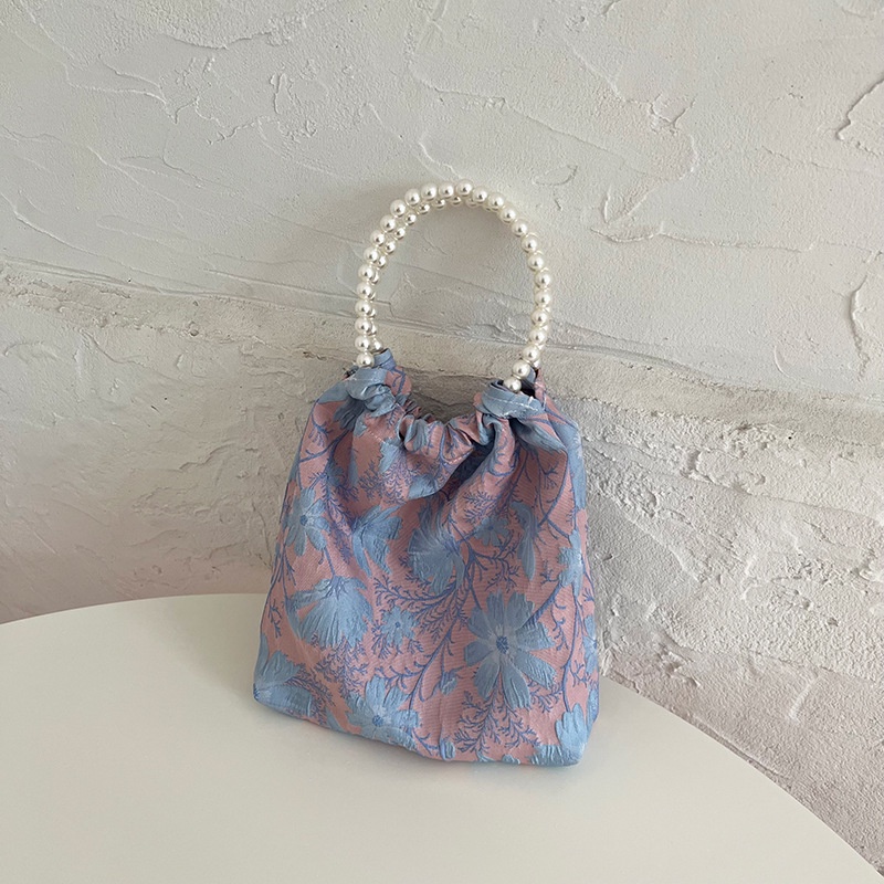 Ví Cầm Tay Nhỏ Đựng Điện Thoại Tiền Xu Đính Ngọc Trai Dễ Thương