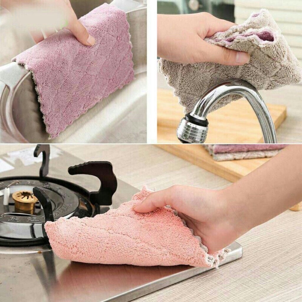 Khăn Lau Bếp 2 Mặt Siêu Thấm Hút, Khăn Lau 2 mặt