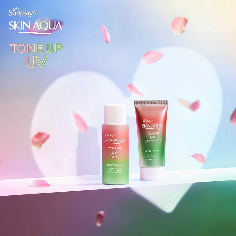 Sữa chống nắng nâng tông dành cho da dầu/hỗn hợp Sunplay Skin Aqua Tone Up UV Happiness Aura(Rose)50g