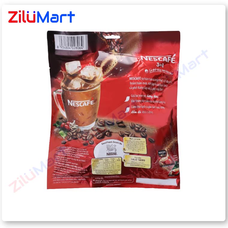 Bịch 46 gói cà phê sữa NesCafé 3 in 1 loại 782g
