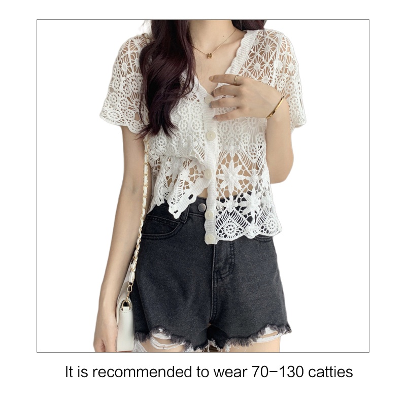 Áo Khoác Cardigan Ngắn Tay Phối Ren Phong Cách Vintage Cho Nữ