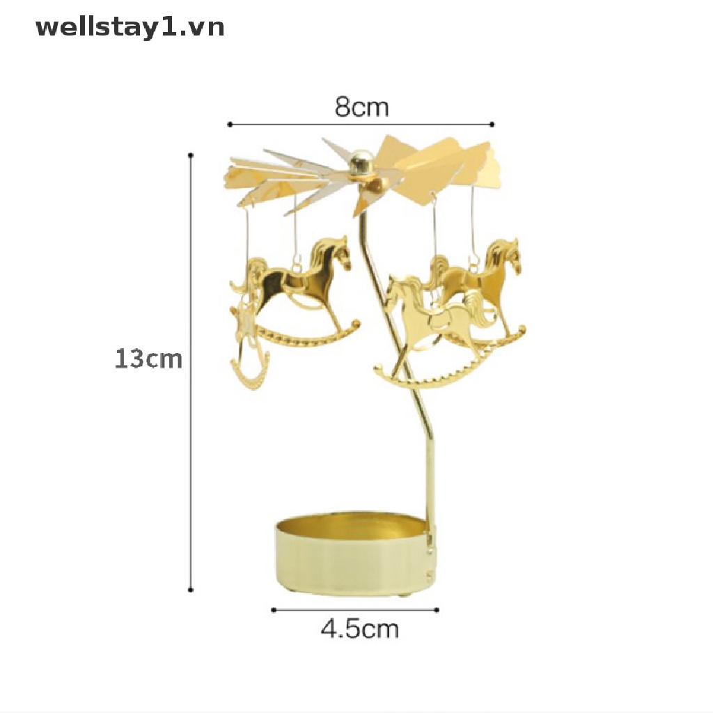 Chân Nến Giáng Sinh Lãng Mạn Xoay Vòng Quay Đèn Trà Giáng Sinh