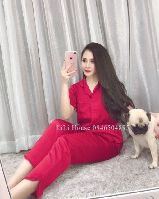 Bộ ngủ phi lụa nhún bèo cực xinh❤bộ❤pijama❤đồ bộ❤bộ pijama nữ❤bộ ngủ lụa❤đồ bộ lụa satin | BigBuy360 - bigbuy360.vn