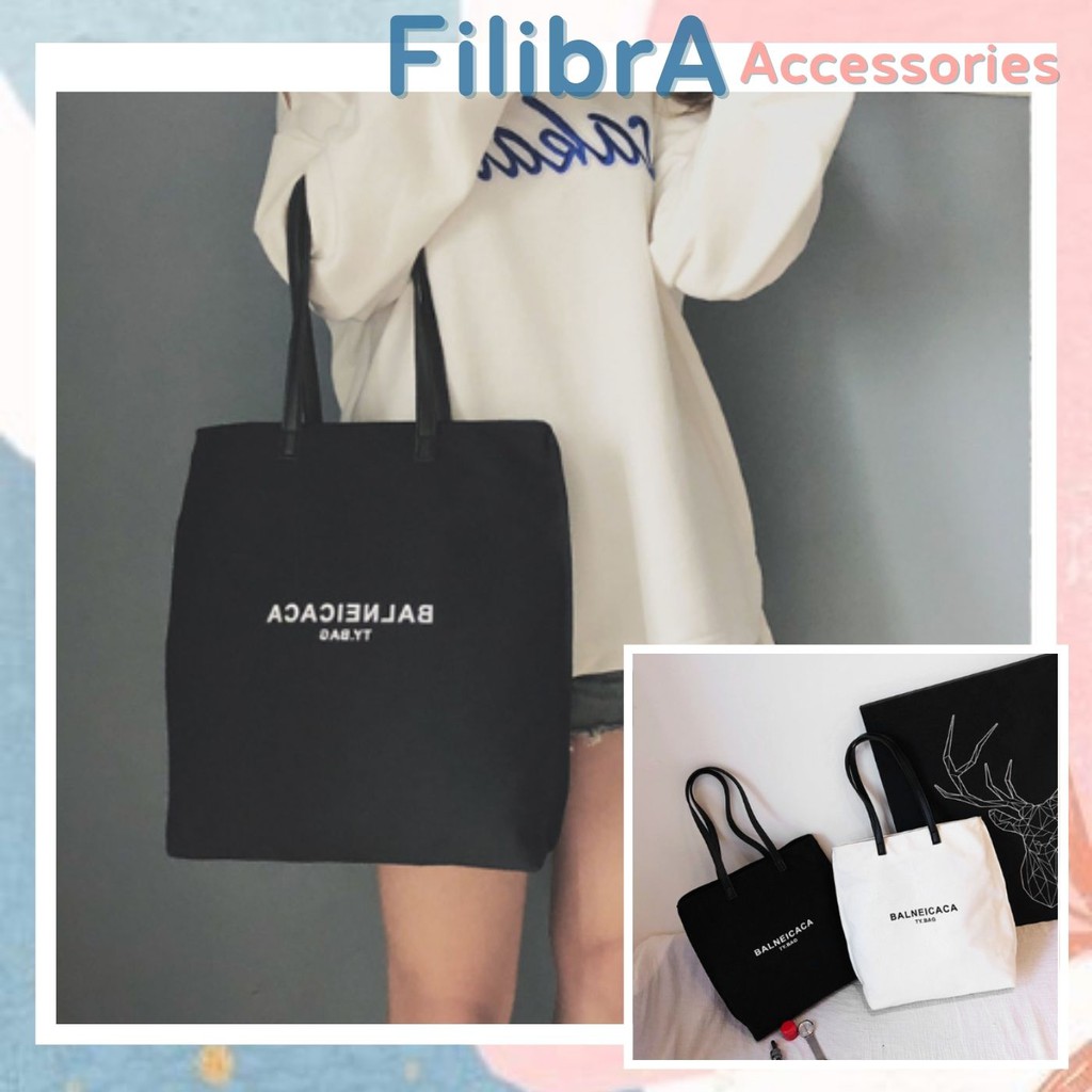 Túi Tote vải Canvas khóa kéo đeo vai Size A4 phù hợp đi làm, đi học, Túi xách nữa TX005 - Filibra