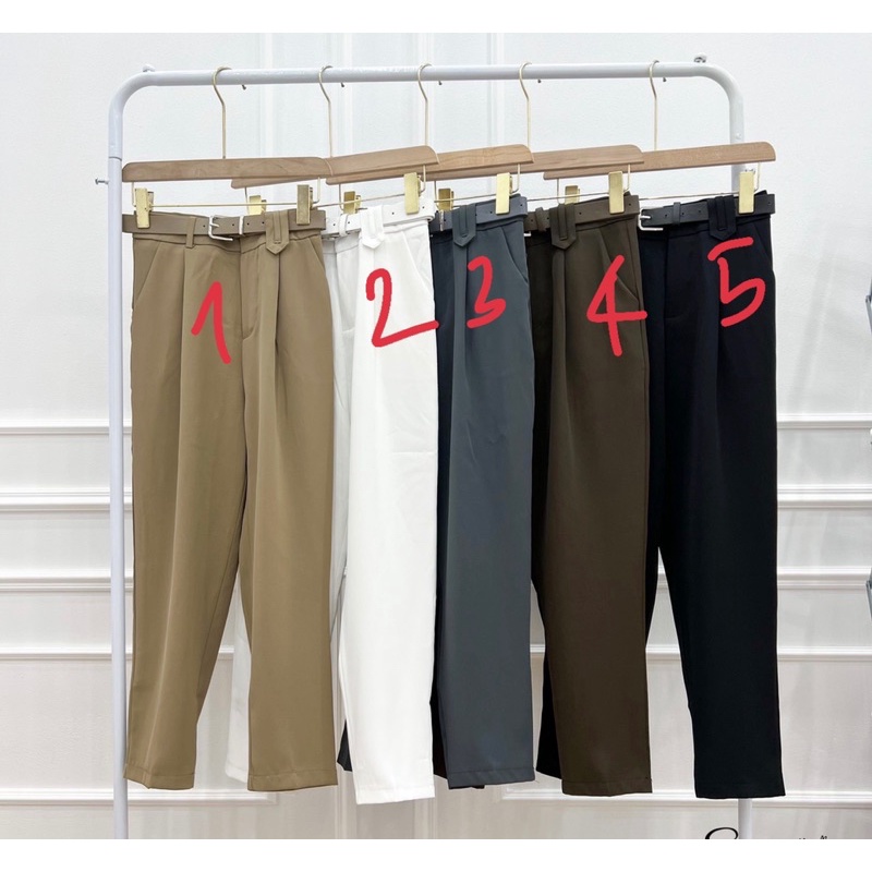 Quần âu vải baggy nữ form vừa mặc mát tặng kèm đai siêu hách dáng sẵn chất lụa k bóng mặc mát sẵn hàng