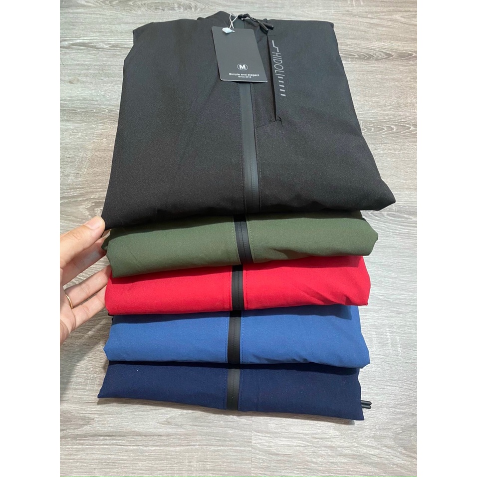 Áo Khoác Gió Unisex HiDo Chống Nước 🦋 Áo Gió Nam Nữ Cổ Cao Kèm Mũ 5 Màu 🦋