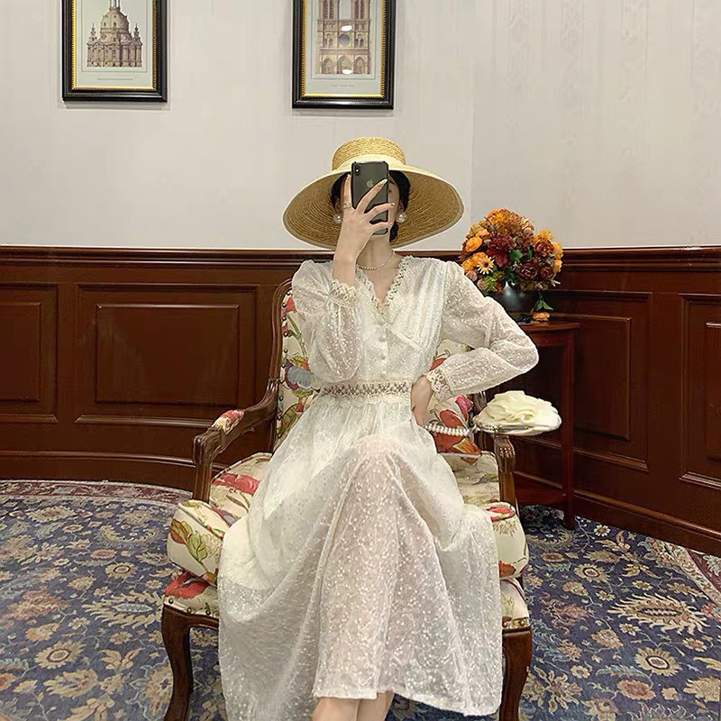 [Mã FATHANG5 giảm 10K đơn 50K] [HÀNG QCCC] - Váy ulzzang tiểu thư tay dài vintage - K05 - jannahouse | BigBuy360 - bigbuy360.vn