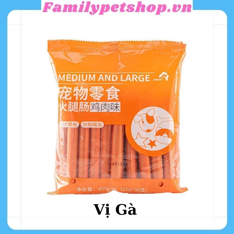 Combo 100 cây xúc xích cho chó mèo thú cưng thanh 15g-familypetshop.vn