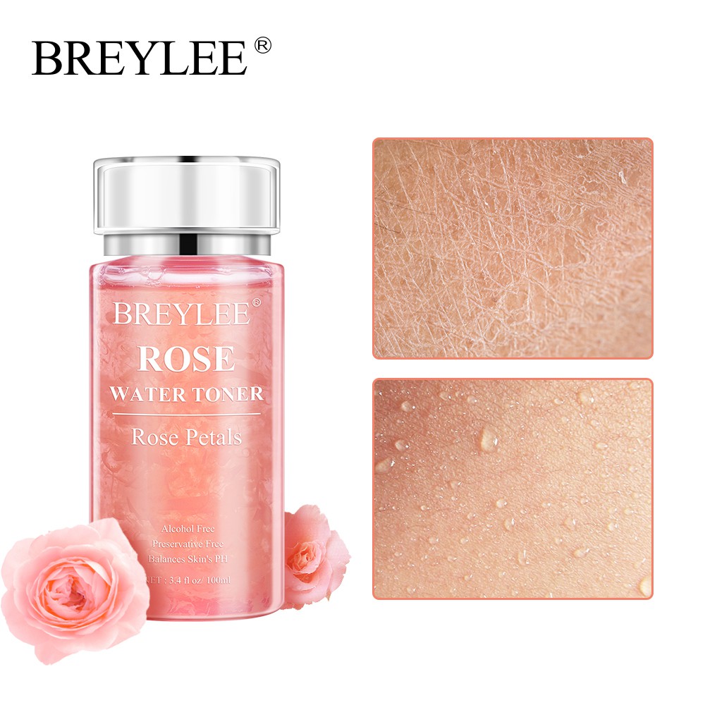Set 2 Serum Và Toner BREYLEE Chiết Xuất Nước Hoa Hồng Dưỡng Ẩm Cho Da 100ml+17ml
