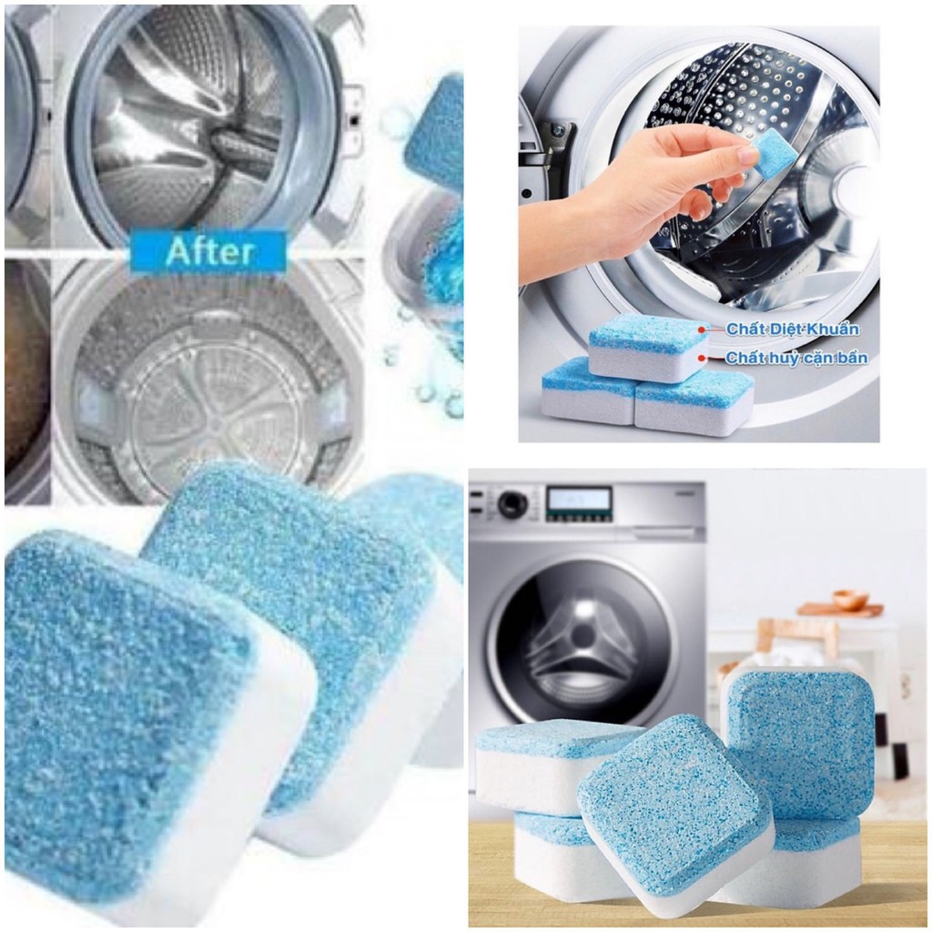 [FREESHIP❤️ ]Viên Tẩy Vệ Sinh Lồng Máy Giặt Hộp 12 Viên, Diệt khuẩn, Khử Mùi Và Tẩy Chất Cặn Lồng Máy Giặt Hiệu Quả