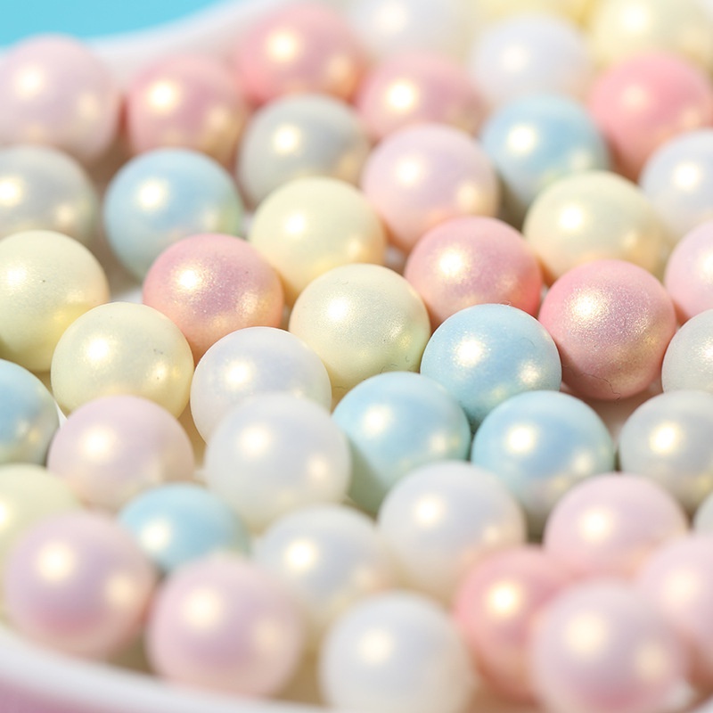 Bộ 10 hạt phụ kiện làm kẹp tóc hình bánh macarons đính ngọc trai nhân tạo nhiều màu sắc