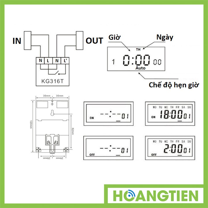 Công tắc hẹn giờ điện tử 25A KG316T-II