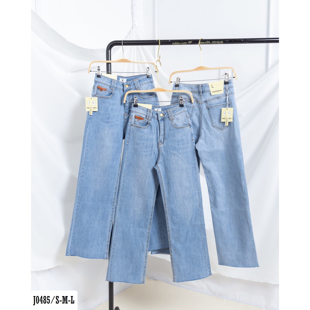 Quần Jean Nữ Ống Loe Màu Xanh 1 Nút J0485 - Jeany