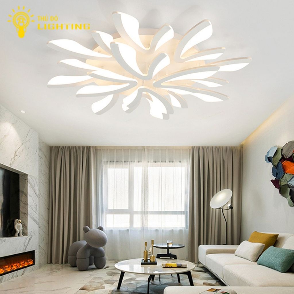 Đèn Ốp Trần Phòng Khách Piano THỦ ĐÔ LIGHTING Lấy Cảm Hứng Từ Phím Đàn, Thiết Kế 12 Cánh Độc Đáo 2001/12