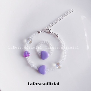 Vòng tay trái tim set hồng, set tím, set trắng
