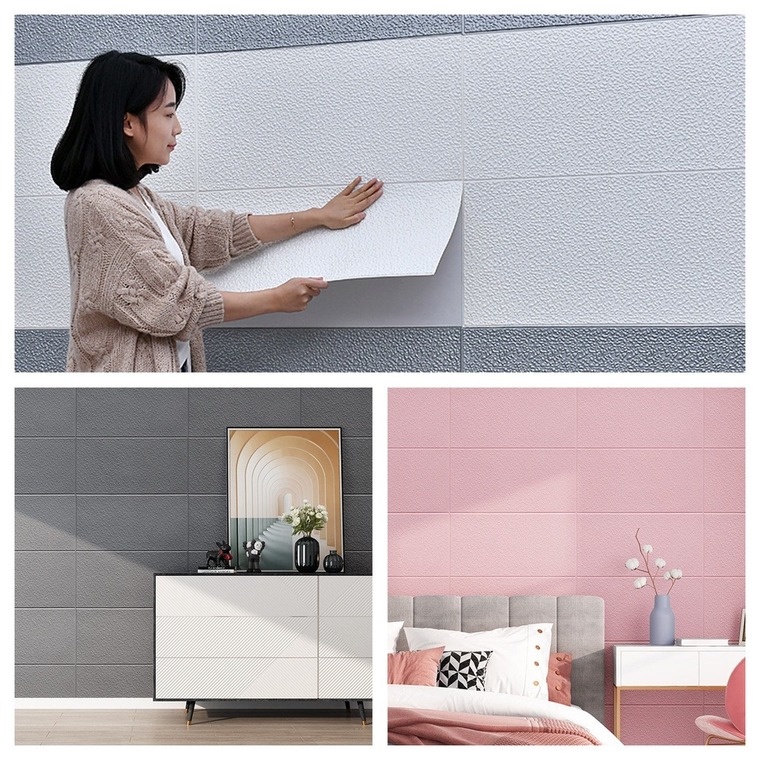Miếng Dán Tường/ Đầu Giường Họa Tiết 3d Độc Đáo Trang Trí Nhà Cửa DIY
