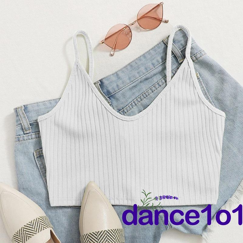 Áo hai dây nữ hở lưng cổ chữ V màu trơn thời trang mùa hè