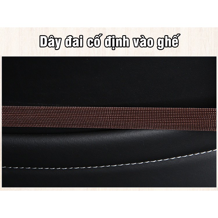 Bộ Lót Ghế Tựa Lưng Hạt Gỗ Massage Màu Đỏ Điểm Vàng Cao Cấp