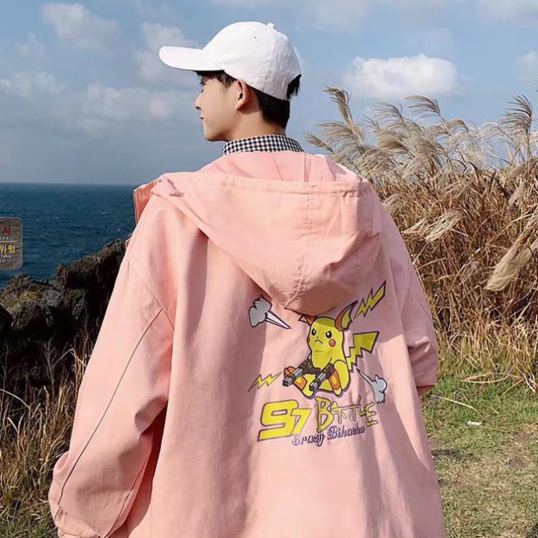 Áo khoác dù unisex form rộng PIKa Chiến nam nữ phong cách ngầu phá cách việt