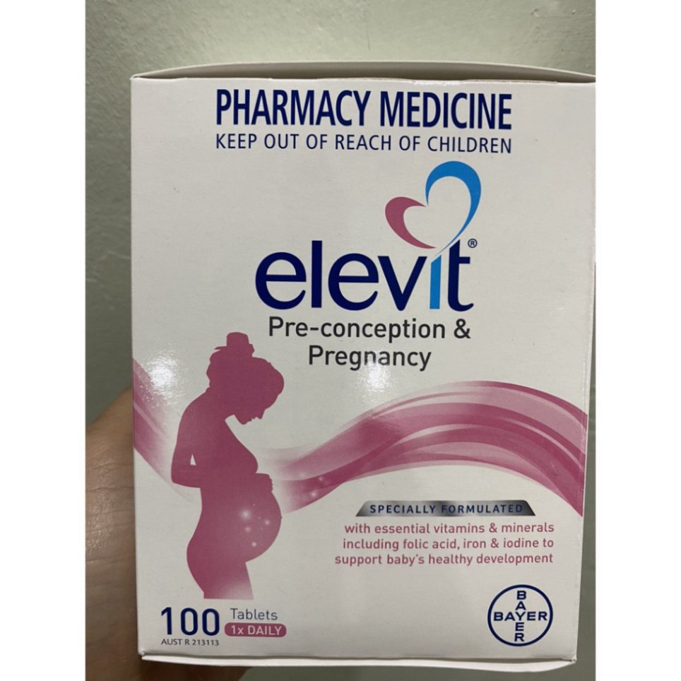 GIẢM GIÁ ELEVIT cho bà bầu, 100 viên, vitamin tổng hợp cho bà bầu, Mẫu mới GIẢM GIÁ