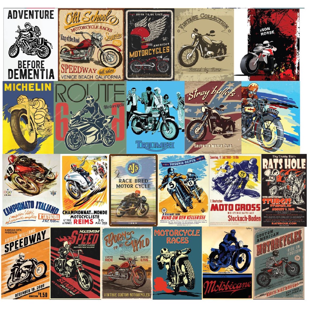 Decal BIKER, MOTOBIKER dán tường khổ lớn