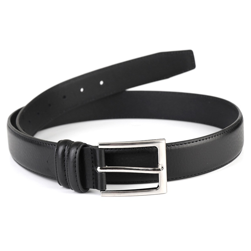 Thắt lưng ulzzang unisex BROO mặt kim vuông bạc, dây nịt lưng da PU đẹp bản dây 2.8cm cho nam nữ