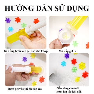 Gel khử mùi bồn cầu hình hoa (hàng chất lượng), chất tẩy bồn cầu, khử mùi toilet hương cam,lavender,chanh,hoa hồng