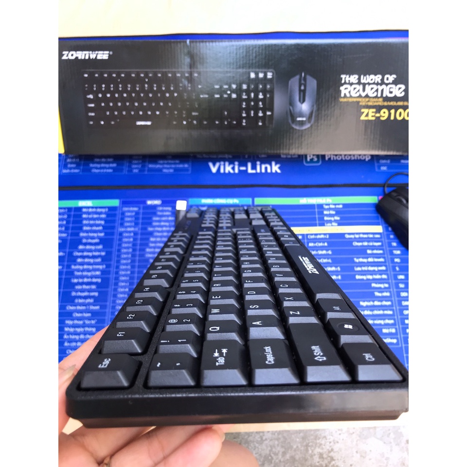 Bộ Bàn Phím Chuột Máy Tính Để Bàn PC Máy Đồng Bộ Văn Phòng Có Dây ZORNWEE ZE-9100 giá rẻ, bền đẹp