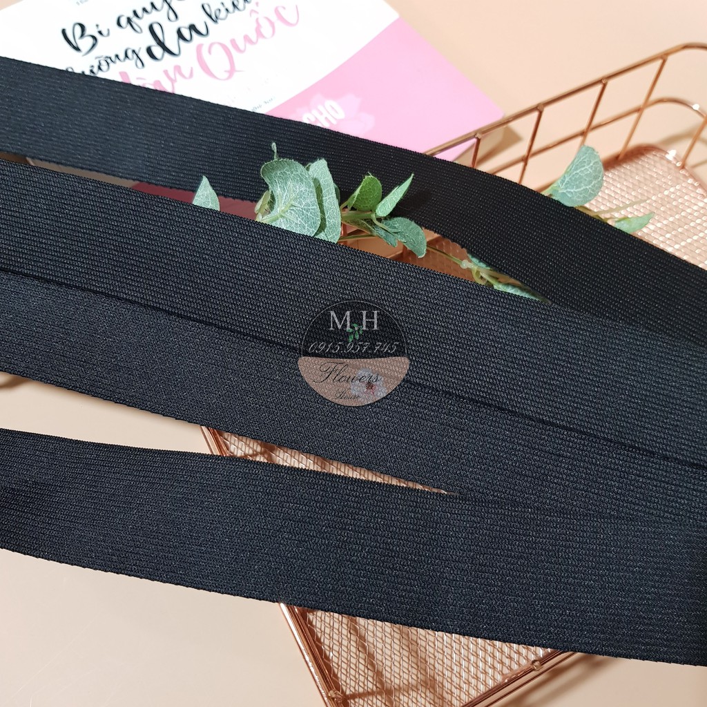 Dây chun may quần áo szie 3.8cm dây thun đen chất đanh dai và co giãn tốt, Maihoaflower