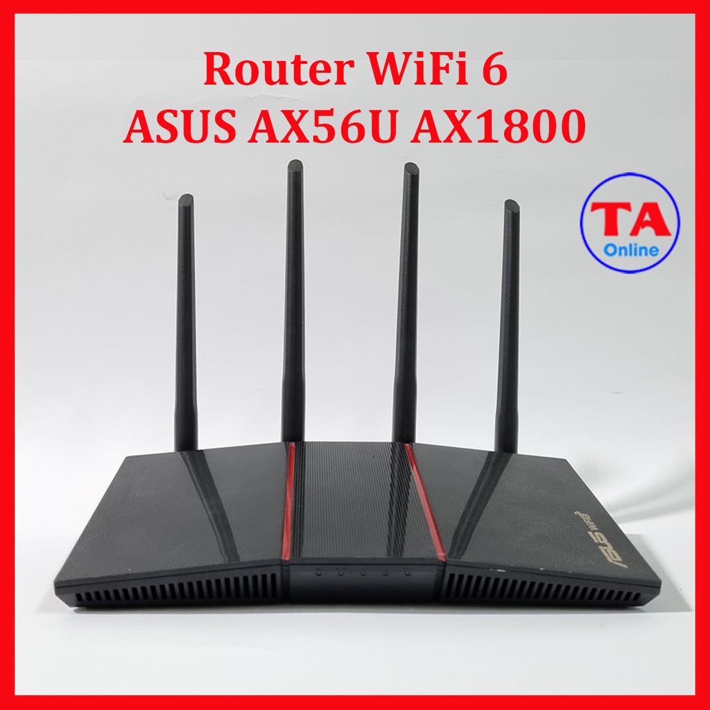 Router WiFi 6 ASUS RT-AX56U V2 - Bộ phát WiFi chuẩn AX băng tần kép 1800 Mbps - Model: AX56U V2