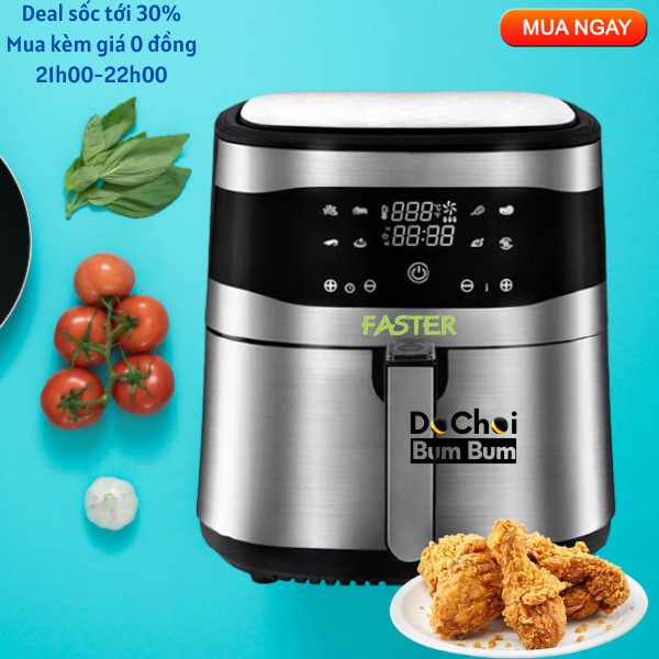 [ HÀNG CHÍNH HÃNG ] Nồi chiên không dầu FASTER-MGR7SM (7 lít) - 1800W -Điều Khiển Cảm Ứng -Hàng Nhập Khẩu -BH 24 Tháng