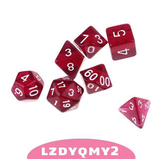 [Lzdyqmy] Curiosity 7 Cái Bar Pub 16mm Chiều dài bên Chơi trò chơi Bộ xúc xắc cho RPG