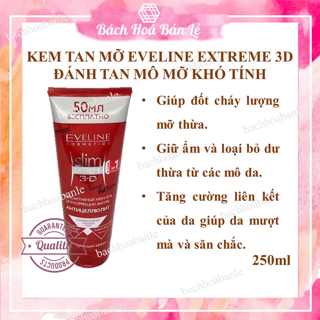 kem tan mỡ slim 3D Eveline