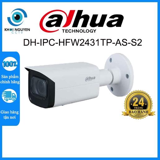 Camera IP 4.0MP Dahua DH-IPC-HFW2431TP-AS-S2 công nghệ Starlight Có Màu Ban Đêm