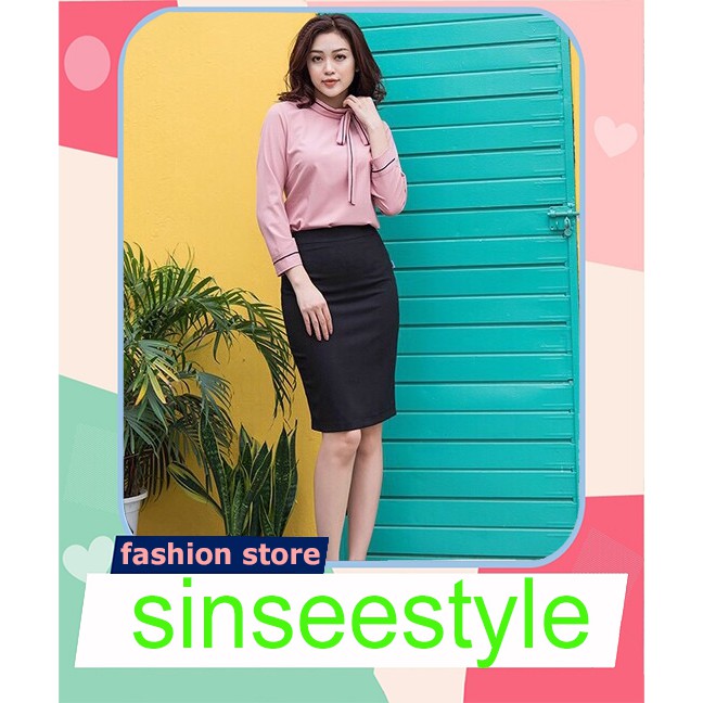 Chân váy nữ zip công sở, chất vải umi co dãn, ôm dáng nâng mông. | BigBuy360 - bigbuy360.vn