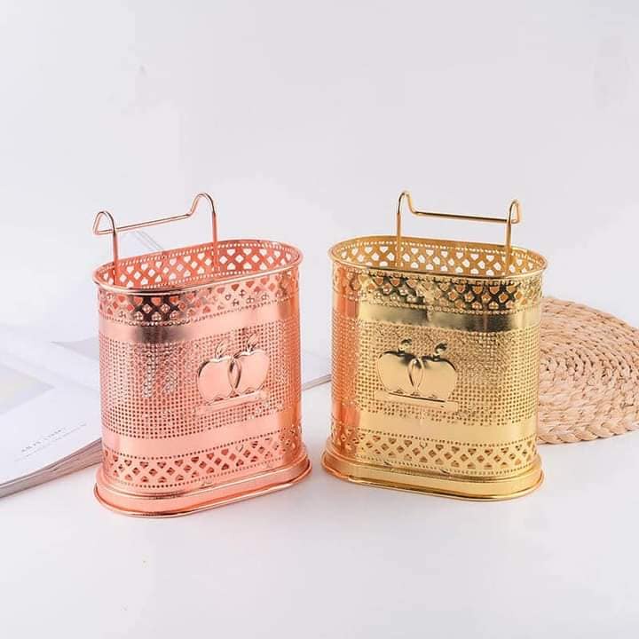 Ống cắm đũa, thìa mạ vàng chống gỉ chắc chắn, bền đẹp cho gia đình