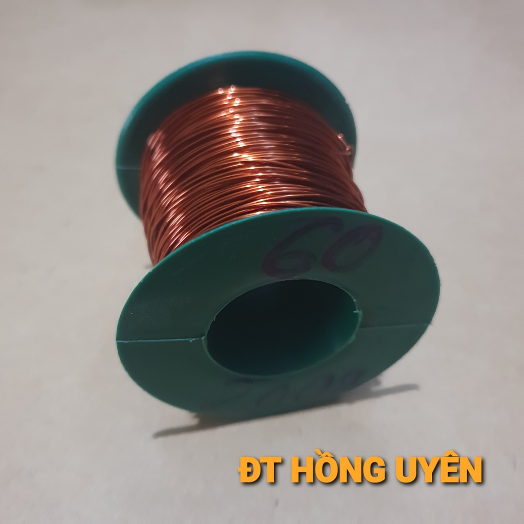 Dây đồng cuộn (0.6mm 200g). Dây đồng quấn biến áp cơ, biến áp xung, biến áp 220v. Dây đồng 0.6mm bọc emay cách điện