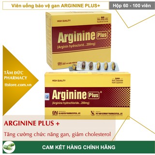 ARGININE PLUS [Hộp 60/100 viên] - Viên uống tăng cường chức năng gan, giảm cholesterol máu [arginin]