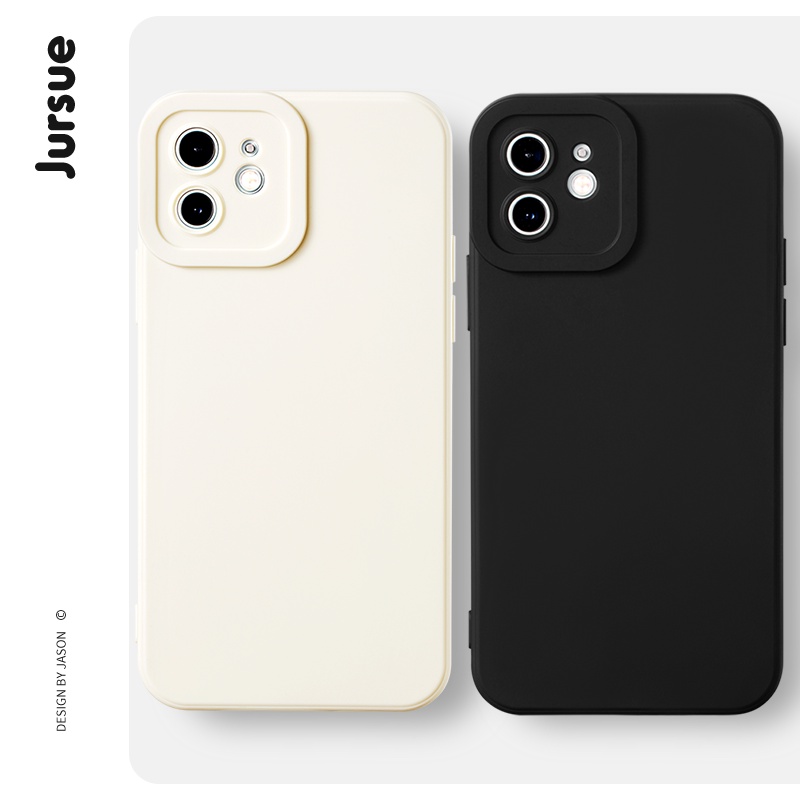 Ốp điện thoại JURSUE silicon mềm chống sốc cạnh vuông thích hợp Compatible for iPhone 14 13 12 11 Pro Max SE 2020 X XR XS 8 7 ip 6S 6 Plus XYH4